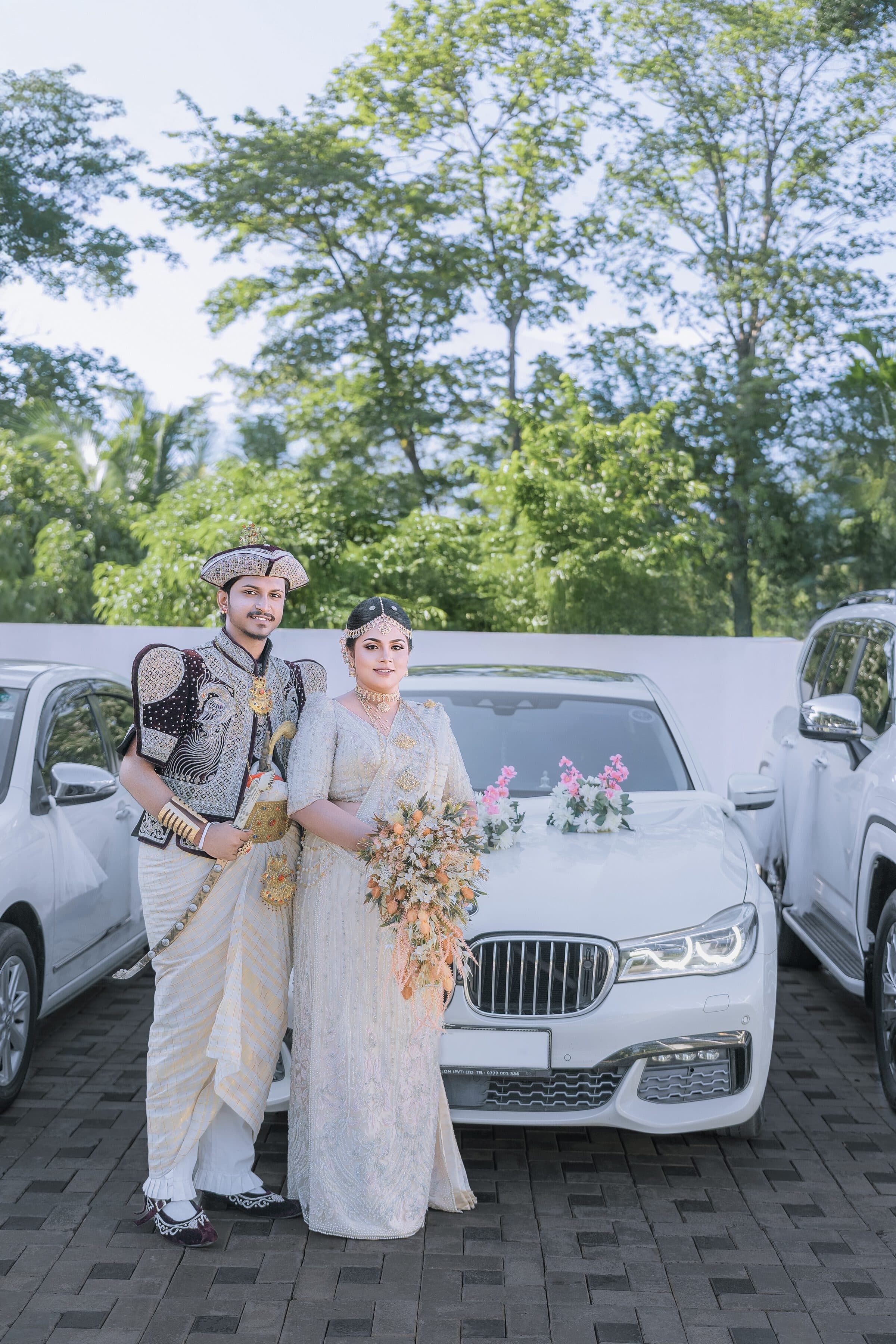 Golden Wedding Car